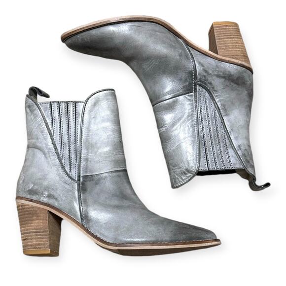 DICO D.Co Copenhagen Gray Leather Pointed Toe Chelsea Boots Women's EU40 US 9.5 - Picture 6 of 10